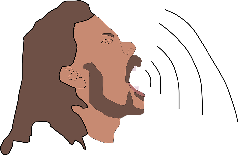 man screaming loud