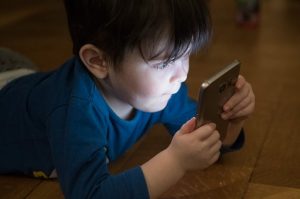 a child using a phone